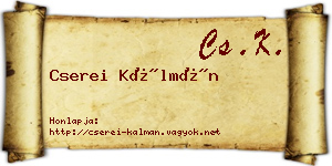 Cserei Kálmán névjegykártya