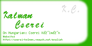 kalman cserei business card